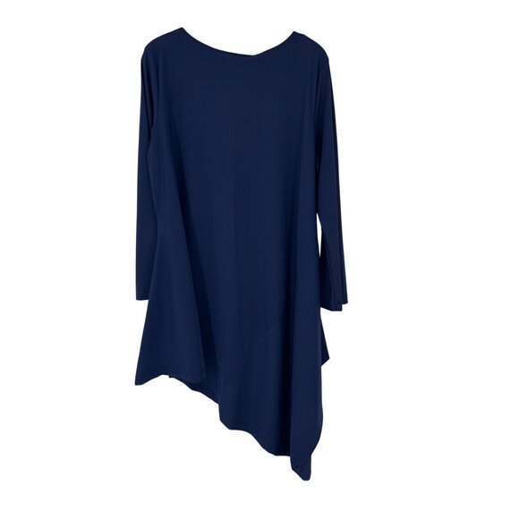 Bryn Walker Womens Asymmetrical Navy Blue Tunic dress Top size XXL USA Stretch - Picture 4 of 5